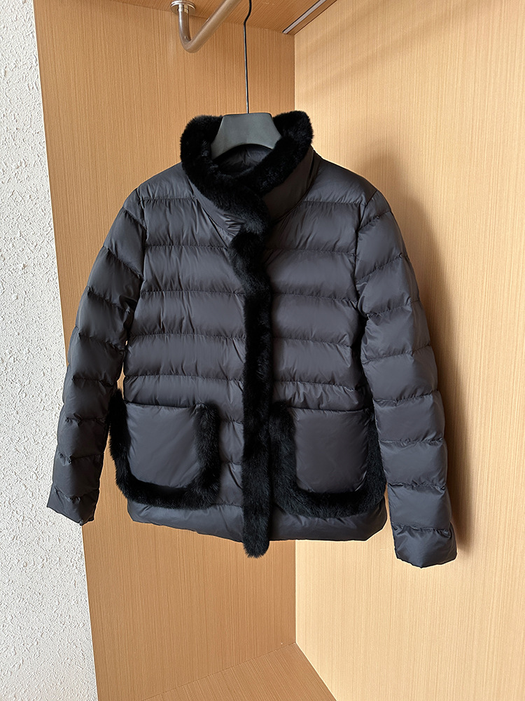 Women's Clothing Seto fur splicing short high end down jacket for women light and thin style atmospheric and elegant new Chinese style new winter_ipsvogv.com