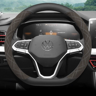 Suede – Steering wheel cover - exclusively-for-the-public-d-type-black-brown-ultra-thin-suede-model-volkswagen-cc