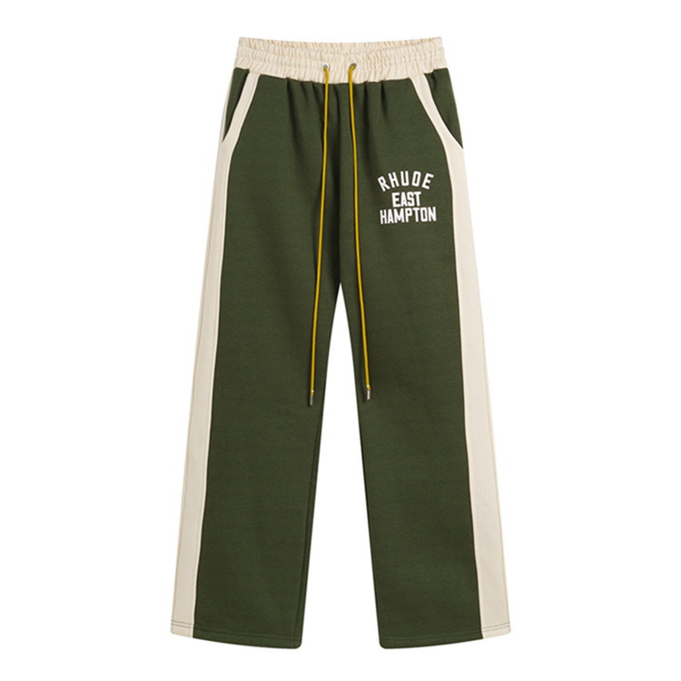 クロスボーダーヨーロッパとアメリカのトレンディなブランド RHUDE レタープラスベルベットハーフジップスウェットシャツ男性と女性のハイストリートスポーツパンツカジュアルスーツ|undefined