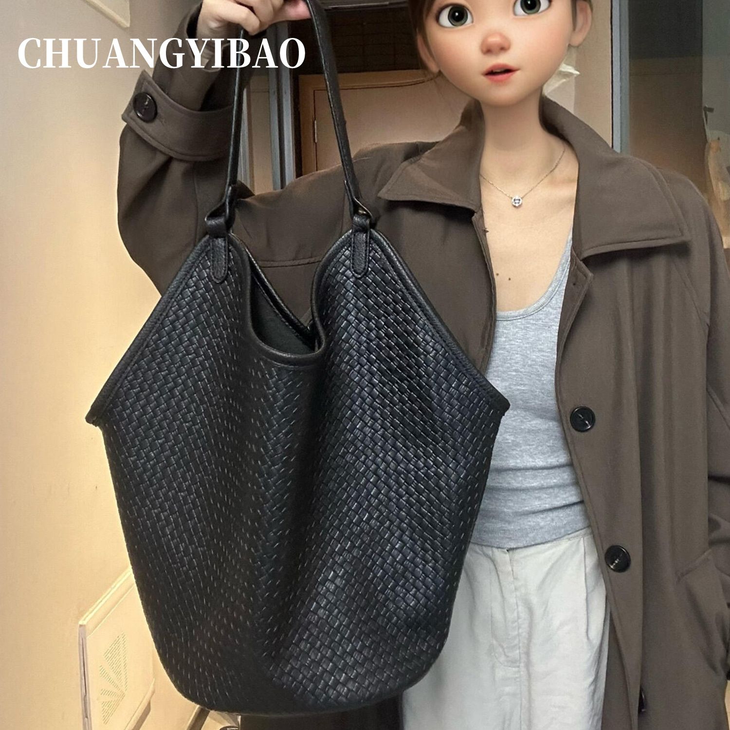 Large Capacity Women's Tote Bag 2025 New Arrival Luxury Niche High-End Lazy Style Fashion Versatile Underarm Bag - Thumbnail 4