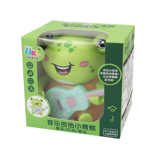 Cross-border new children's electric guitar animal light music shaking head cute pet little guitarist street stall toys wholesale