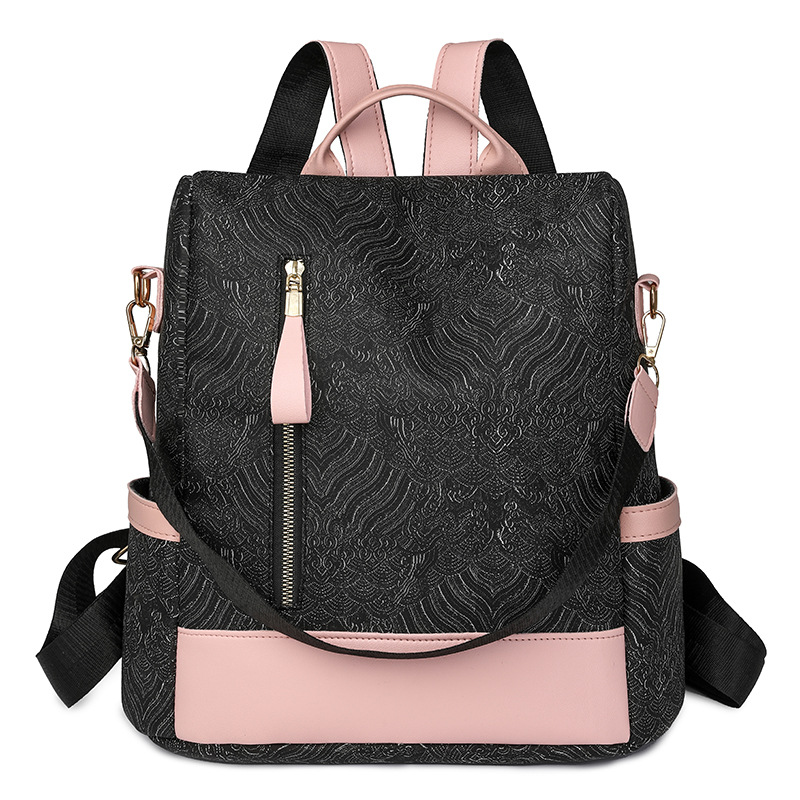 Fábrica al por mayor 2024 nuevas señoras de cuero suave mochila antirrobo moda tendencia mochila de viaje urbano de gran capacidad