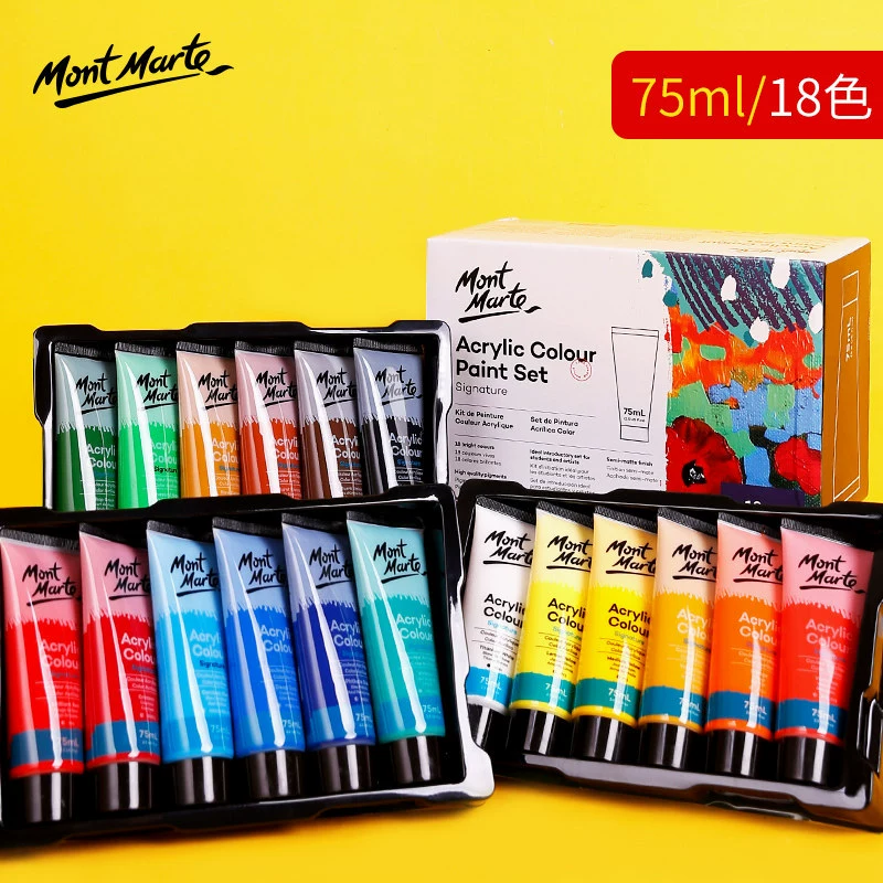 Краска для колонковых акриловых пигментов MONTAMRTE ACRYLIC 24 цветов - набор акриловых пигментов в коробке