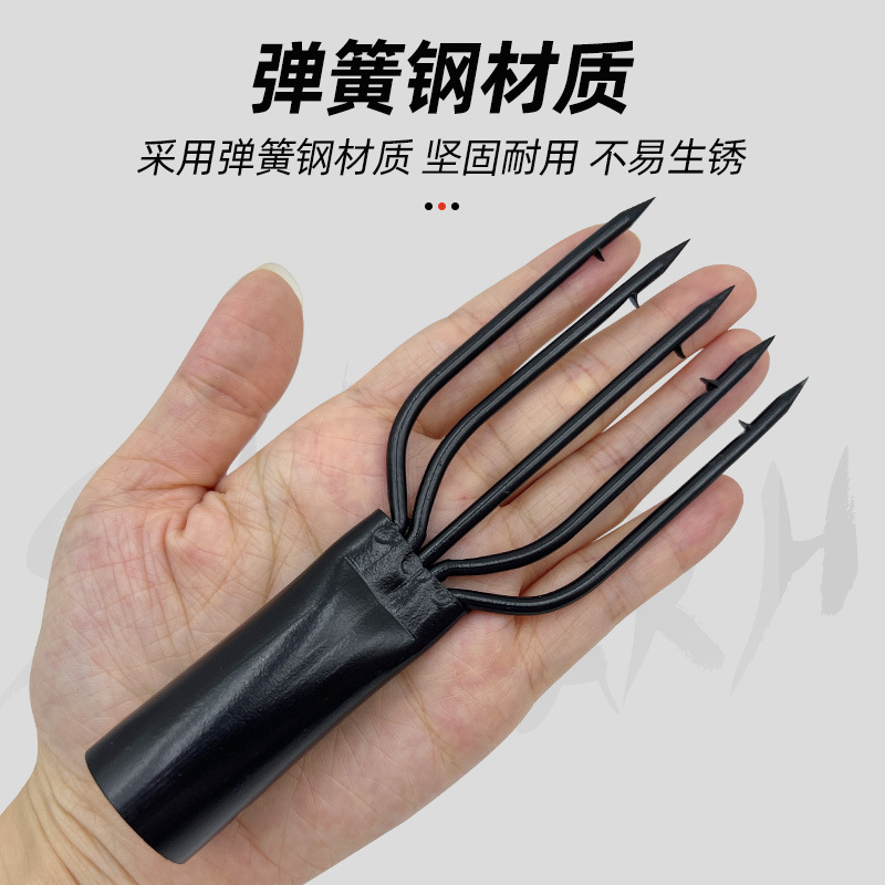 Arpón de acero de primavera 3 4 5 dientes de pesca de púas de hielo de pesca pistola tenedor Dispositivo de pescado arpón de púas al por mayor