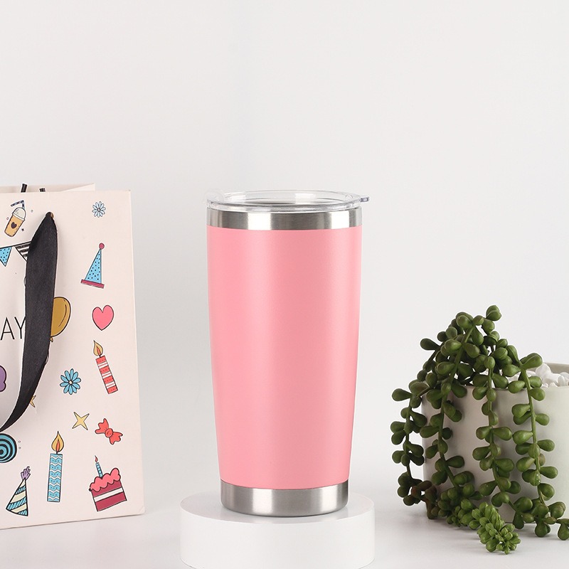 Taza de automóvil de color transfronterizo 304 taza de aislamiento de vacío de acero inoxidable de doble capa resistente a caídas portable de aislamiento de frío taza recta