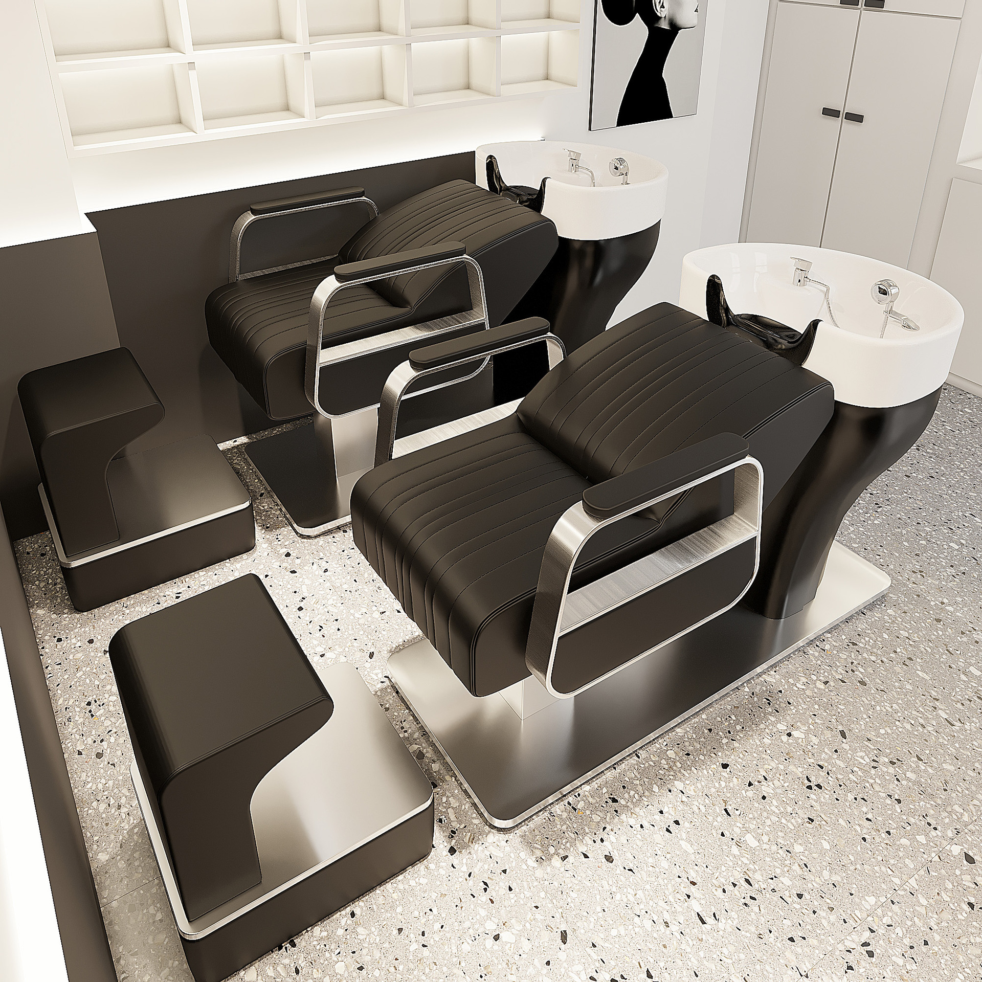 Lujoso nuevo chasis plateado de acero inoxidable