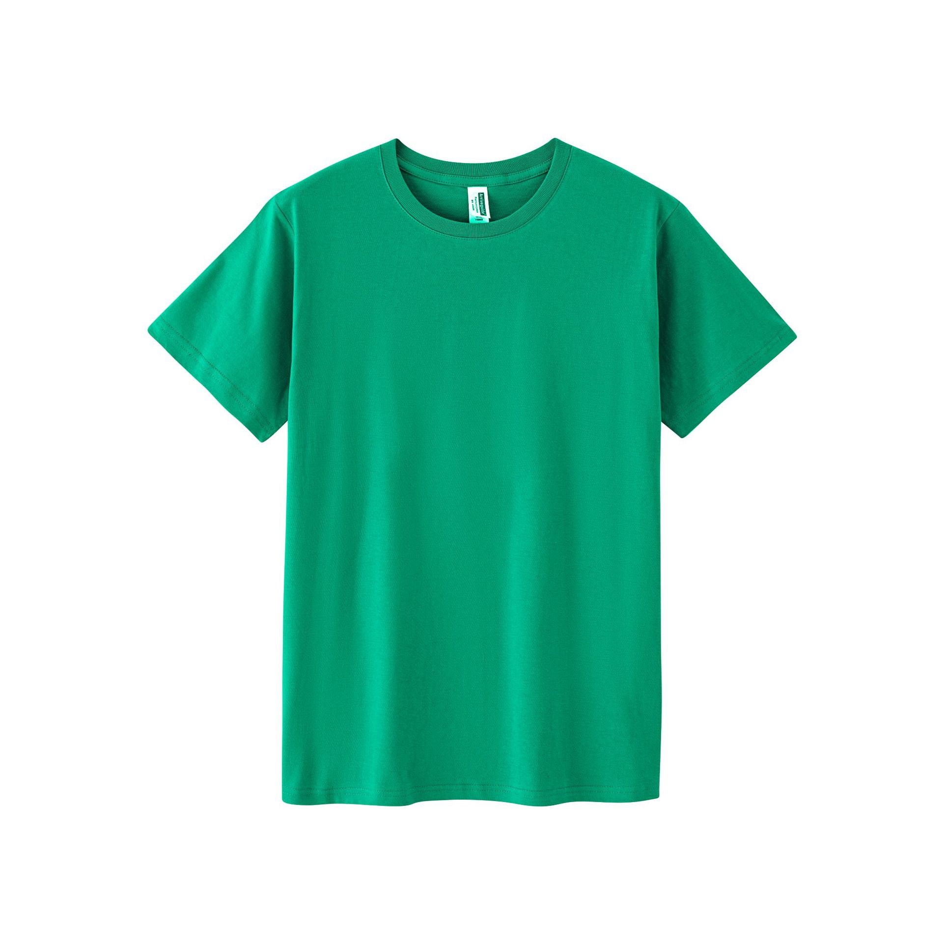 Camiseta de manga corta con cuello redondo de algodón peinado de 150g para hombre, marca de moda, holgada, sencilla, estampada y termoimpresa