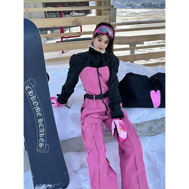 Fuyan Pink Ski Suit for Women 2025 Winter New Outdoor Three-In-One Windproof and Waterproof Snowboard Suit