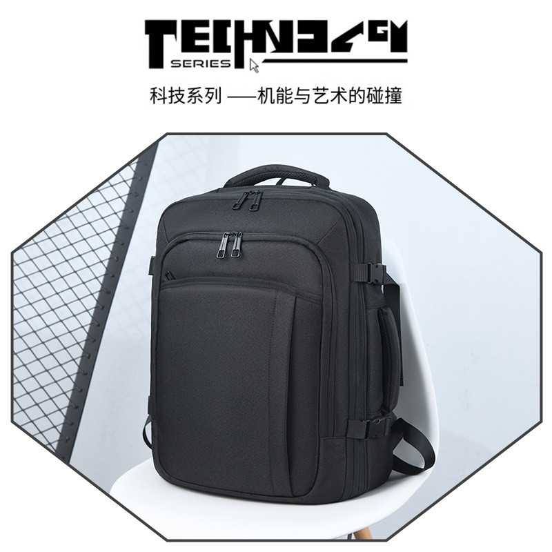 Mochila transfronteriza de gran capacidad, bolso de computadora para hombres, logotipo de impresión avanzada, mochila de viaje, mochila de hombro a prueba de rociadores