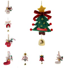大きなウールフェルトのクリスマスツリー装飾ギフトペンダント、小さなペンダント、クリスマスカーペンダント、クリスマス装飾ベルペンダント
