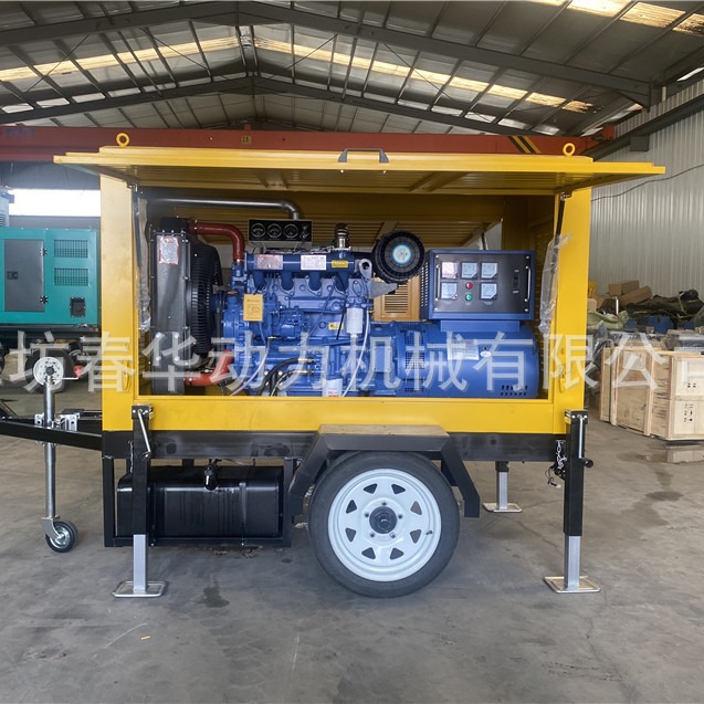抗旱排涝用潍柴里卡多50KW柴油发电机组 移动拖车型潍柴发电机