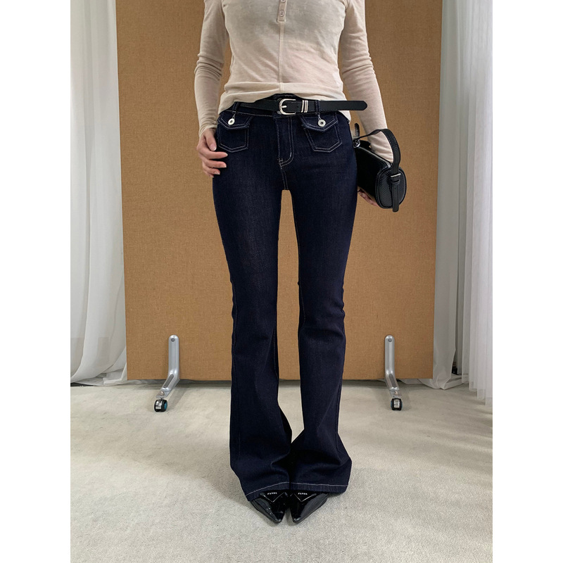 See 3L Hot Girl Low-Waist Slightly Flared Jeans for Women, Autumn Three-Dimensional Pocket Stretch Slim-Fit Slimming Long Pants sa505 See 3L Hot Girl Low-Waist Slightly Flared Jeans for Women, Autumn Three-Dimensional Pocket Stretch Slim-Fit Slimming Long Pants sa505