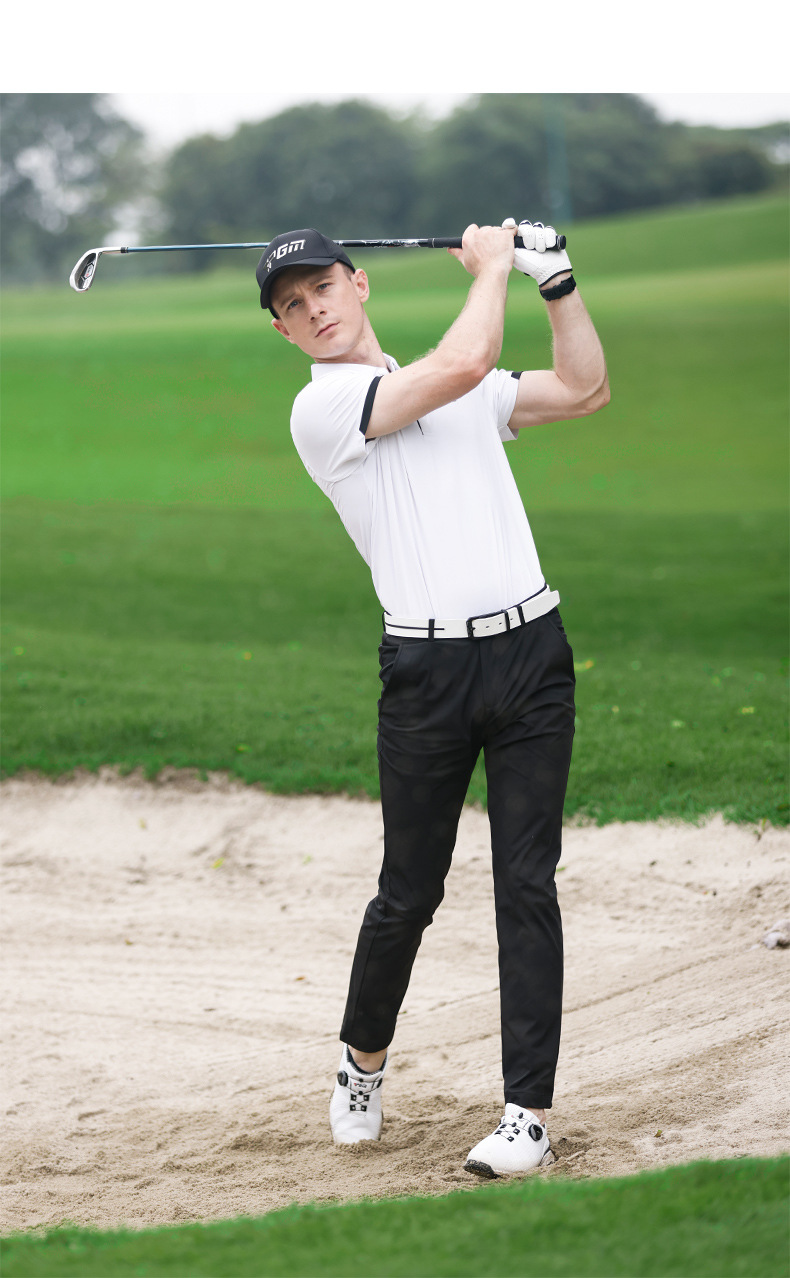 Áo thun golf nam ngắn tay PGM hút ẩm nhanh khô — YF587-màu trắng, YF587-Màu đen, YF587-màu đỏ chi tiết 9