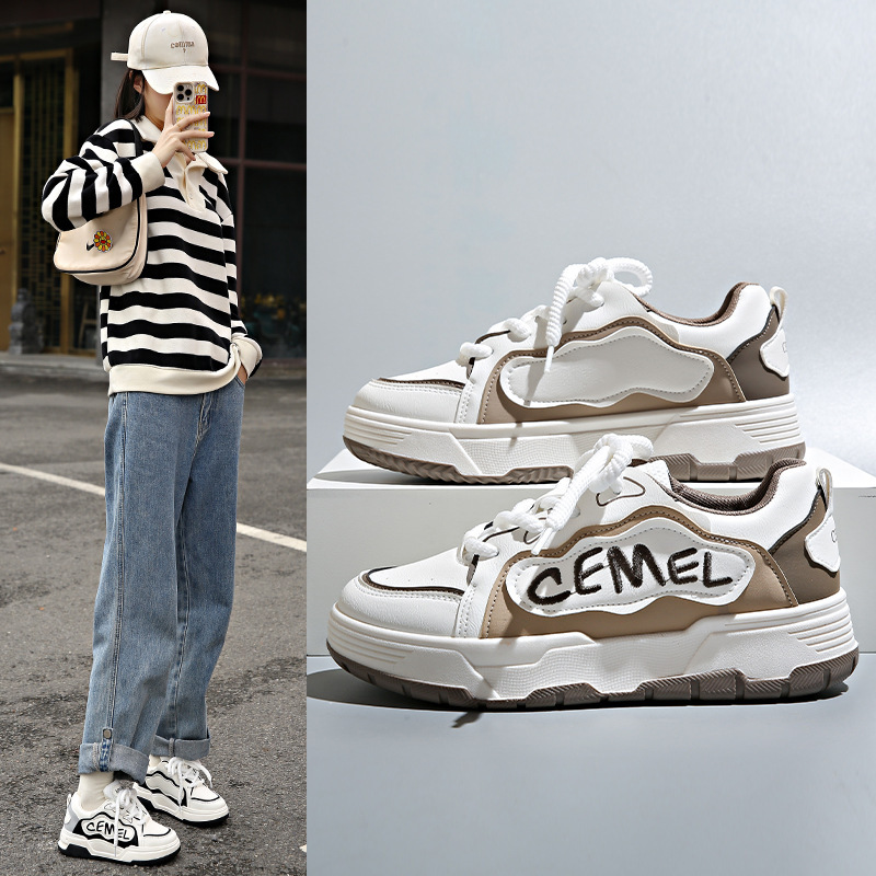 Balance Women' Sport Caual 2025 Spring And Autumn New Thick-Soled Height-Increaing Dad Waterproof Leather Panel_voghion.com