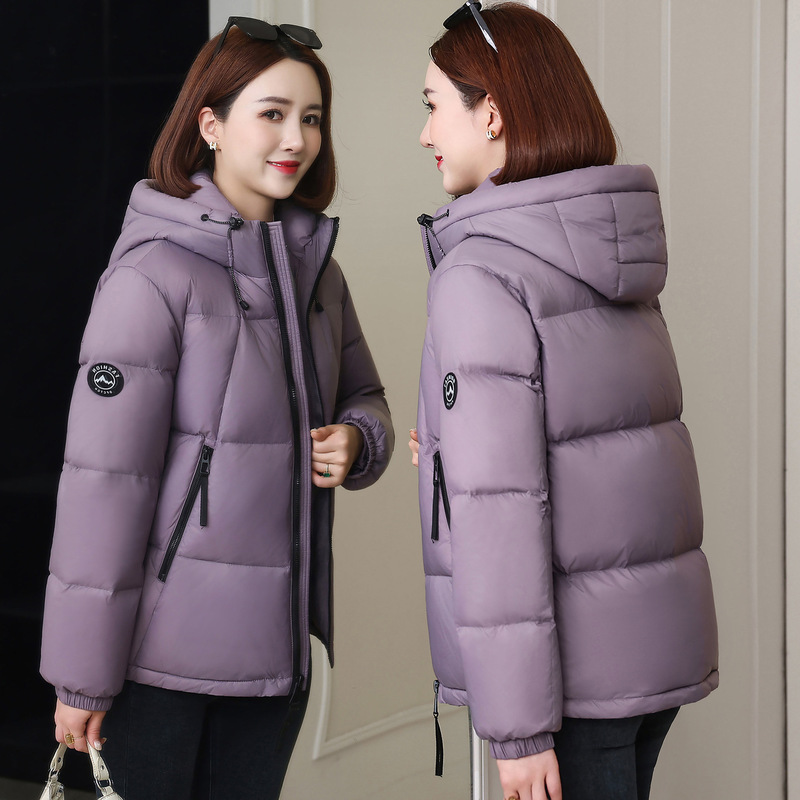 2025 New Winter Women's Short Hooded down Jacket Thickeneded Fashionable Small Loose Duck down Warm Jacket