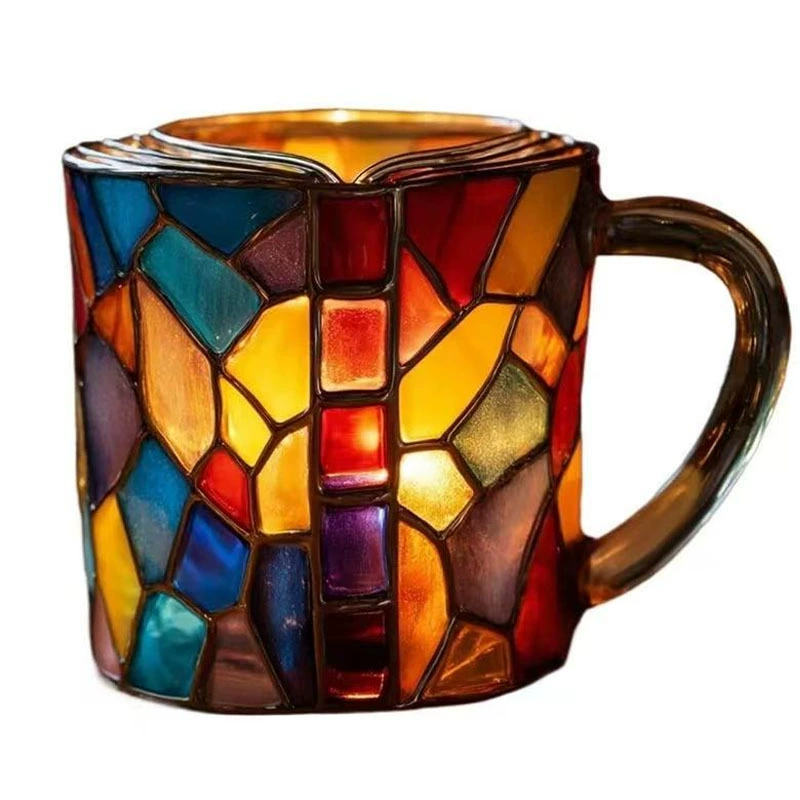 Painted Book-Shaped Mug, 13×10×11 cm Decorative Coffee Cup, Folding Cup Variants