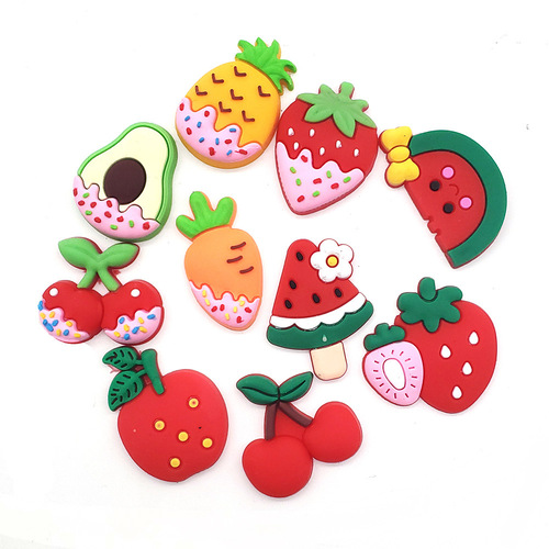 10 pieces [Fruit Series] Strawberry Watermelon Croc Shoe Flowers Shoe Buckle Crocs DIY Accessories Shoe Accessories