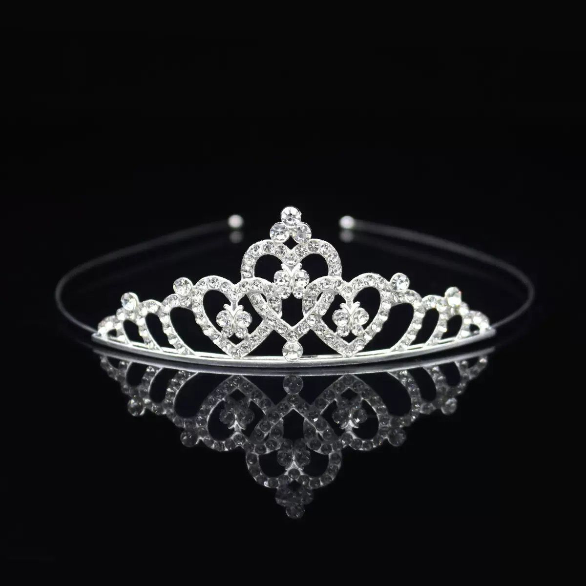 Princesa de moda coreana simple corona de cumpleaños coronas de cabello bandas de alea diamante para niños coronas pequeñas