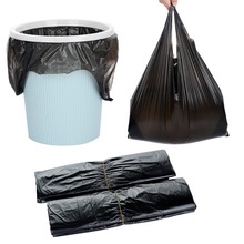 黑色垃圾袋家用酒店廚房一次性背心式手提塑料袋點斷式分類拉圾袋