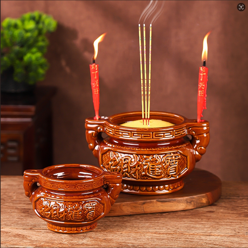Ceramic Small Incense Burner for Home Indoor Use, for Offering to Buddha, for Incense Sticks, for Ancestral Halls, Extra-Large Size, Incense Burner for Attracting Wealth, Wholesale Ceramic Small Incense Burner for Home Indoor Use, for Offering to Buddha, for Incense Sticks, for Ancestral Halls, Extra-Large Size, Incense Burner for Attracting Wealth, Wholesale