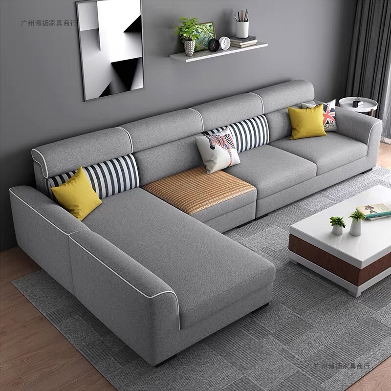 Nordic Fabric Sofa Living Room Modern Simple Size Removable and Washable Latex Winter and Summer Dual-Use Technology Cloth Sofa