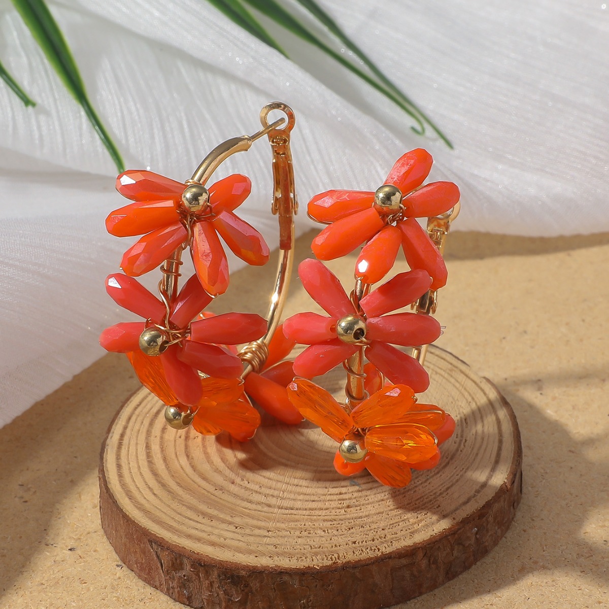 20g Weight 304 Stainless Steel Ear Needle Material Earrings Classification 1 Pair Quantity Holiday, Travel Occasion Artificial Crystal Material Flower Pattern All Seasons Season Women's Gender Vacation, Classic Style Style 1 Pair Vacation Classic Style Flower Artificial Crystal Earrings 17