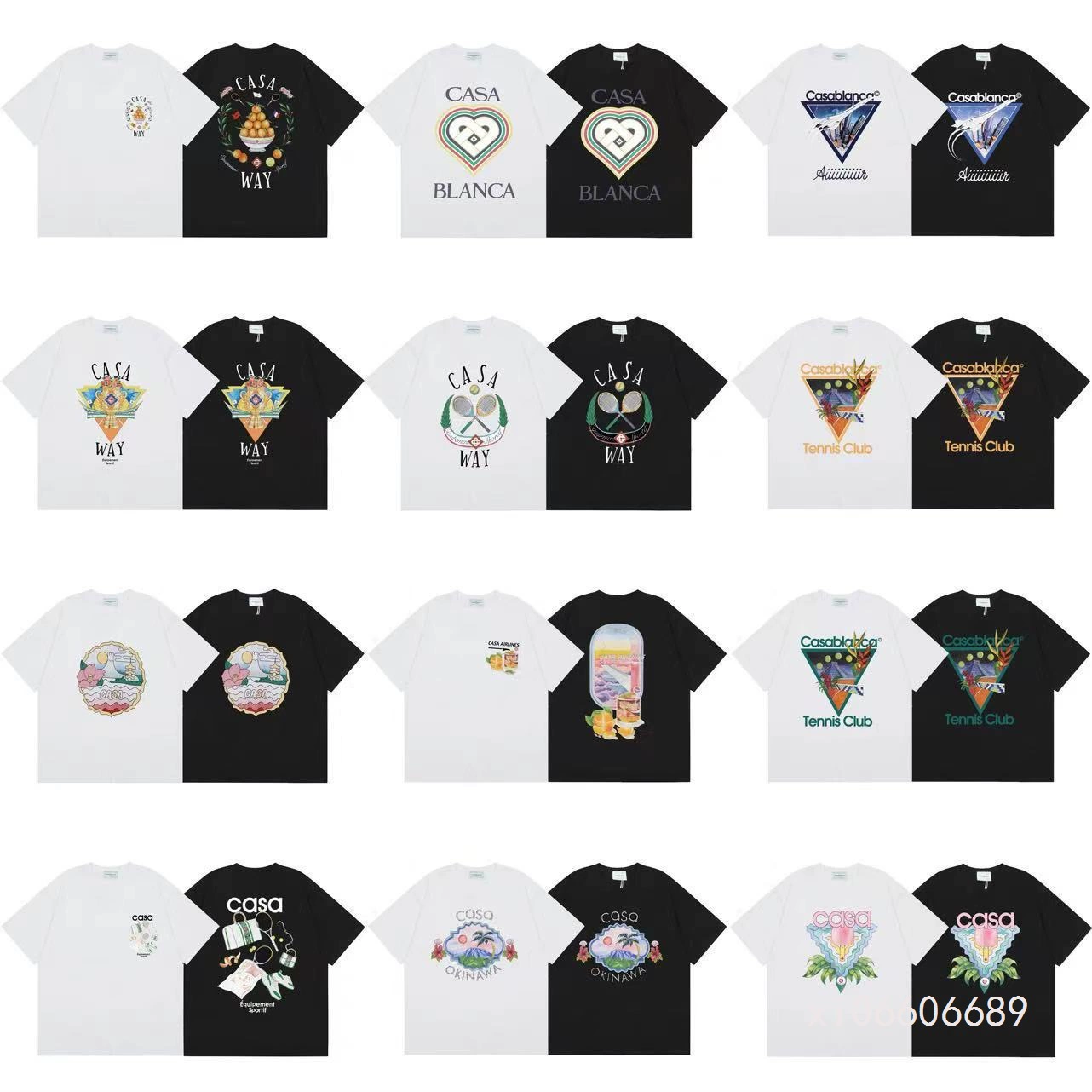 24 весенне-летних новых корта Casablanca Tennis Club с буквенным принтом CASA star в одном стиле с короткими рукавами