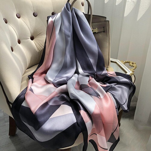 Hangzhou Silk Scarf Women's Versatile Korean Style Light Luxury Style Calla Lily Long Mulberry Silk Scarf Anti-Tank Shawl