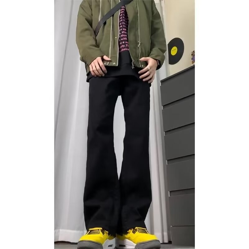 Τζιν Machete ανδρικό ανοιξιάτικο και φθινοπωρινό παντελόνι American outd, με ίσια γραμμή και high street vibe._voghion.com