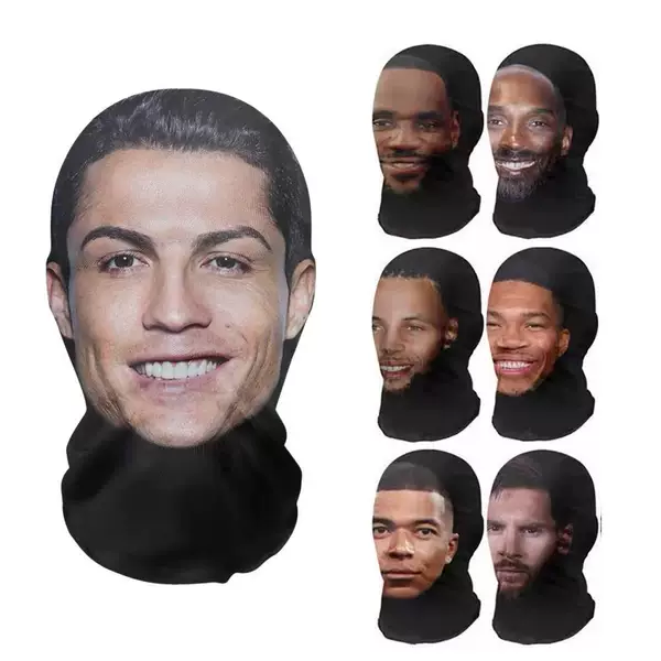 Gauze Head Cover European and American Kobe Curry James Jordan Alphabet Brother Face Funny Skull Mask