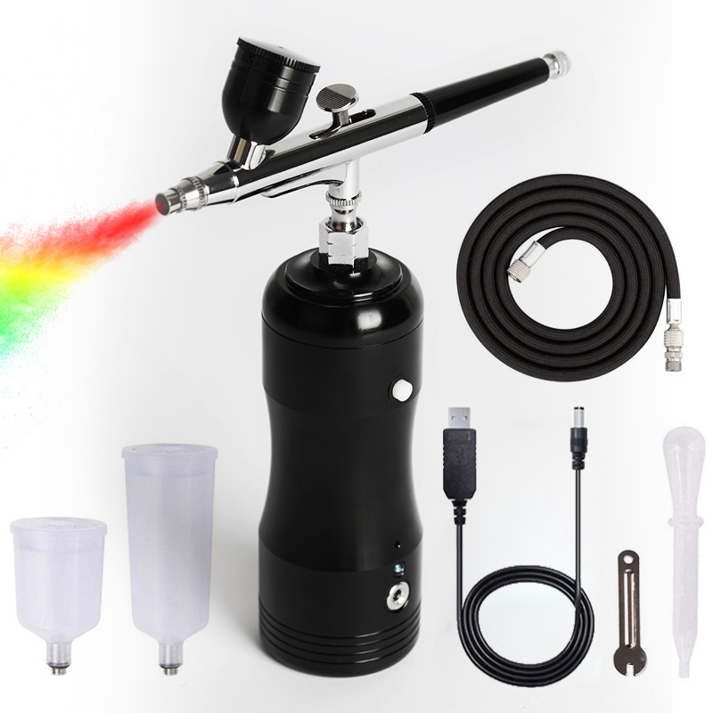 Spray gun kit with compressor portable with rope spray gun kit rechargeable double-acting dual-purpose spray pen
