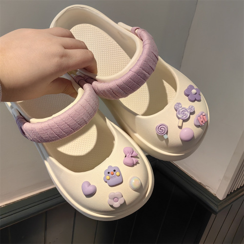 New Mary Jane Candy Flower Croc Shoe Flower Removable DIY Strap Color Matching Sweet Macaron