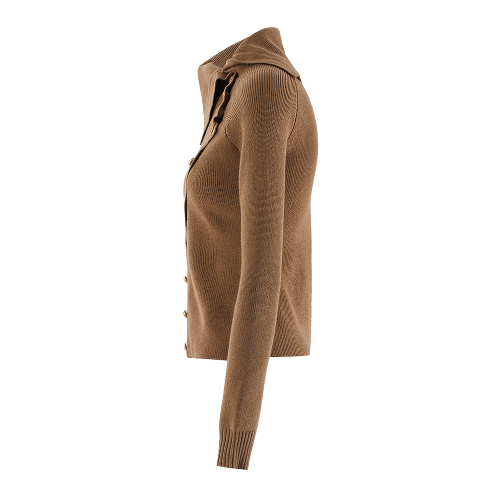 Women's Clothing designer deconstructed knitted sweaters for women in autumn, new styles with irregular slits, slimming and slimming pullover tops_voghion.com