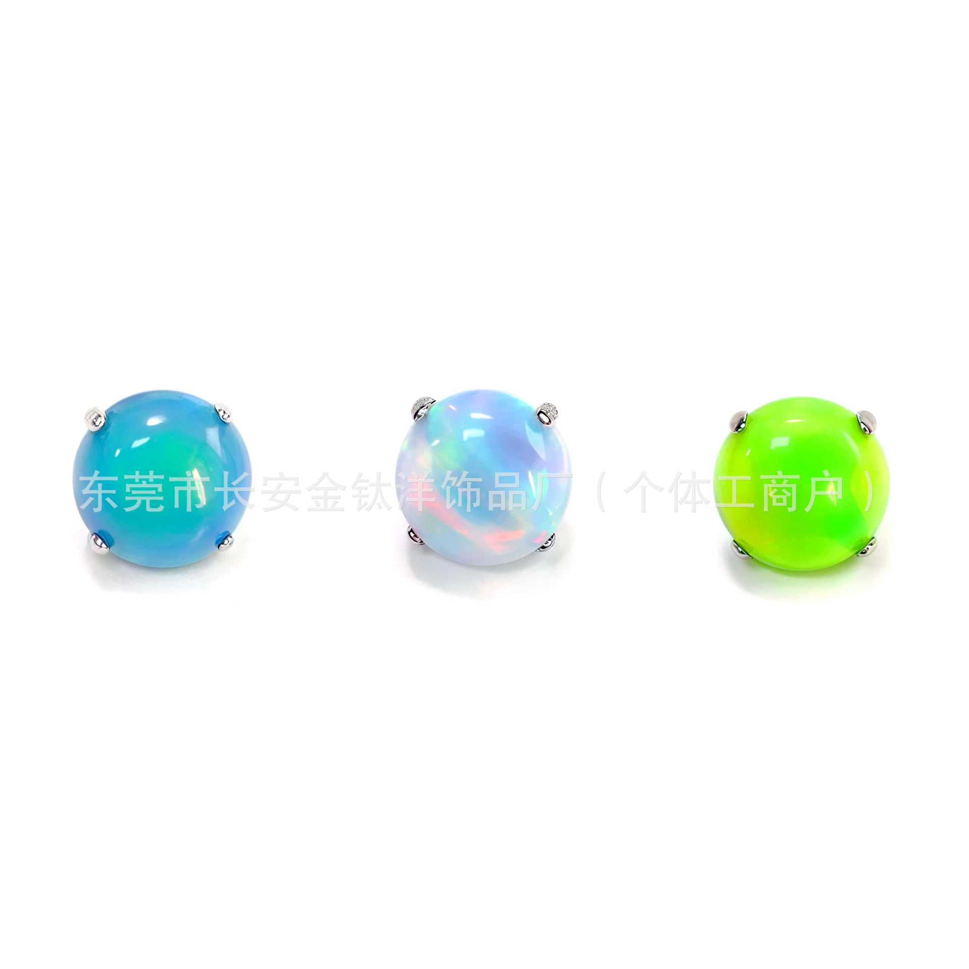 F136 Titanium Internal Thread Flat Bottom Nebula Mist Opal Earrings Lip Nails Ear Bone Nails G23 Titanium Alloy Piercing Jewelry detail image 7