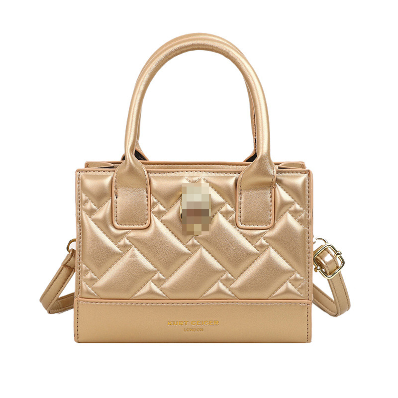 Bolso de PU transfronterizo nueva tendencia charol rombo pequeño cuadrado bolso de mensajero de un solo hombro de alta gama de nicho