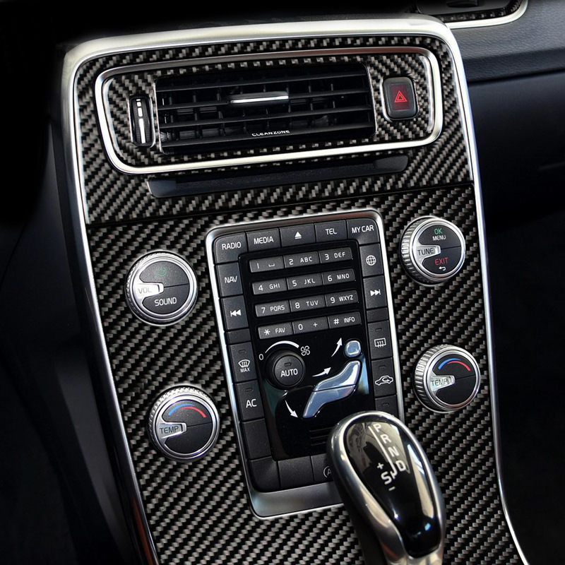 Suitable for Volvo S60L V60 modified carbon fiber interior central control gear lift window air outlet decorative stickers