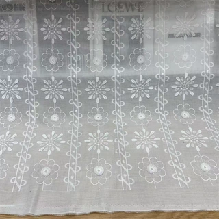 厂家直批刺绣立体花朵棉布花边童装衬衫服装面料批发lace fabric