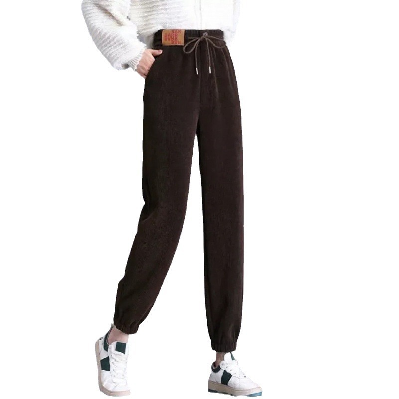 秋のコーデュロイパンツ レディース 冬用 裏起毛 厚手 ハイウエスト カジュアルパンツ ストレートパンツ レギンスパンツ ハーレムパンツ スウェットパンツ|undefined