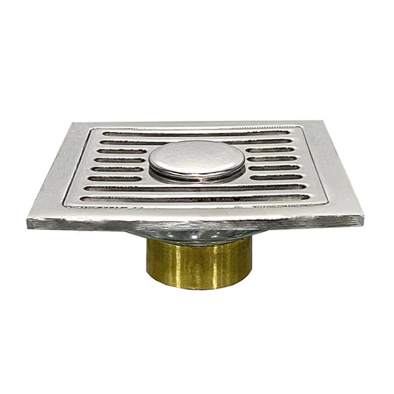 Acero inoxidable 6cm desagüe de piso antiolor núcleo de cobre auto-sellado desagüe de piso baño balcón lavadora desagüe de piso doble uso al por mayor