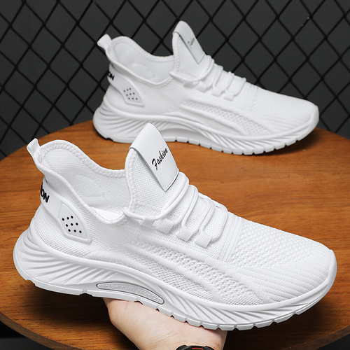 Running shoes 2024 spring new wholesale cross-border men's and women's fashion shoes trendy fly woven shoes casual sports shoes