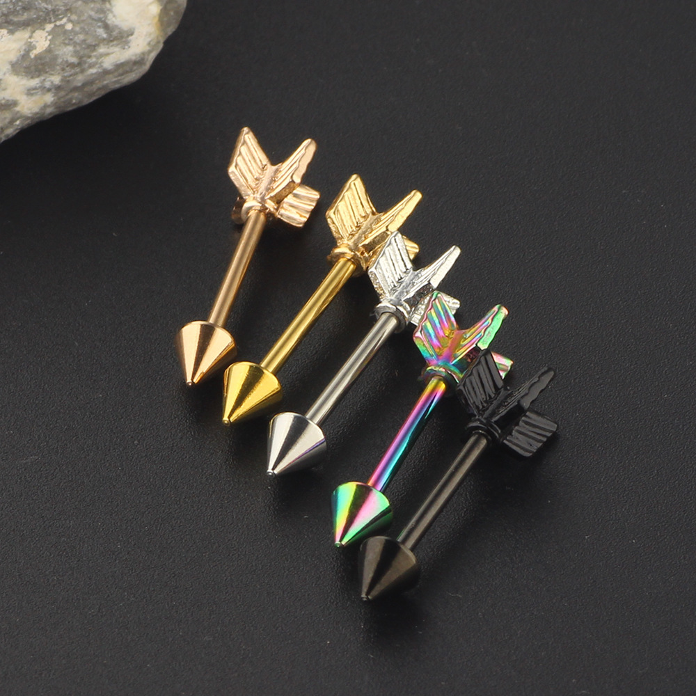 Pointed titanium steel lip stud product view