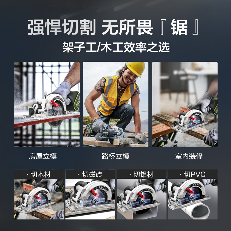 WIX 20V sierra circular sin escobillas WU535.9 (metal desnudo) cortador de litio recargable sierra circular carpintería sierra circular eléctrica