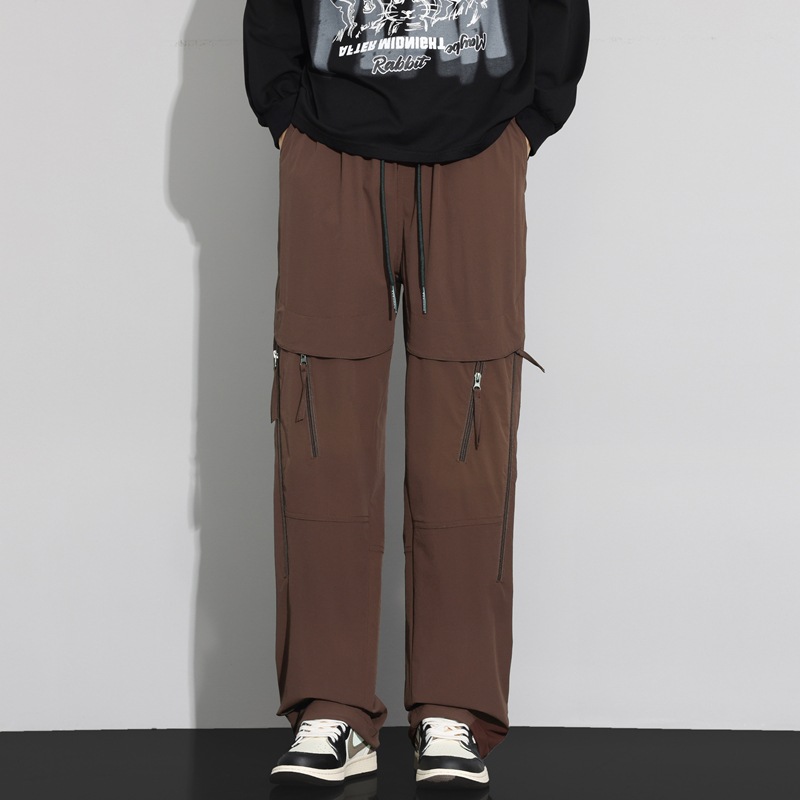 Windproof and Waterproof Outdoor Hiking Cargo Pants for Men and Couples with Drawstring Cuffs