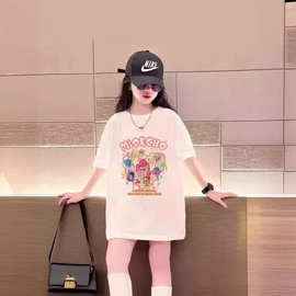 韩版女童纯棉短袖T恤夏装2024新款女大童小马宝莉卡通童装上衣服