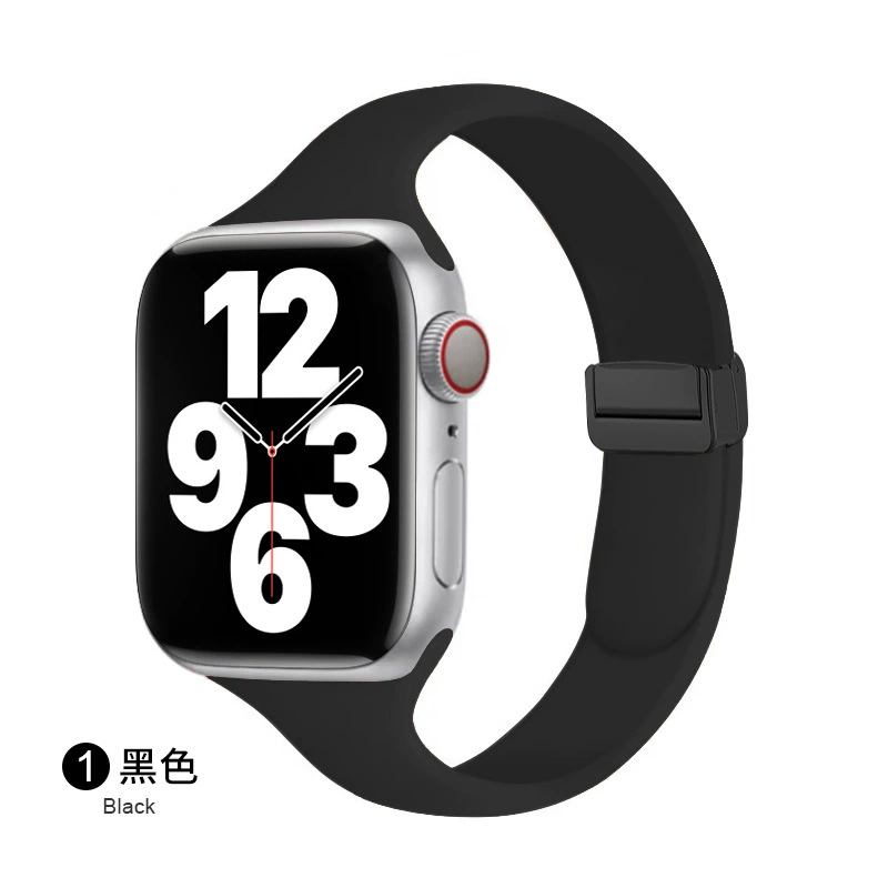 Совместимый ремешок Apple Watch всей линейки, можно использовать 14 мм магнитную складную застежку, силиконовый ремешок для маленькой талии Apple