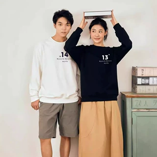 秋冬oversize加绒圆领卫衣男女上衣特别情侣装潮牌班服保暖打底衫