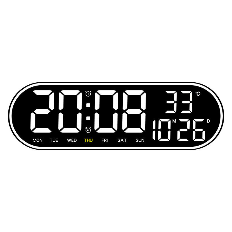 Reloj multifuncional simple sala de estar reloj de pared decoración doméstica reloj electrónico digital reloj silencioso reloj despertador multi-grupos 8021
