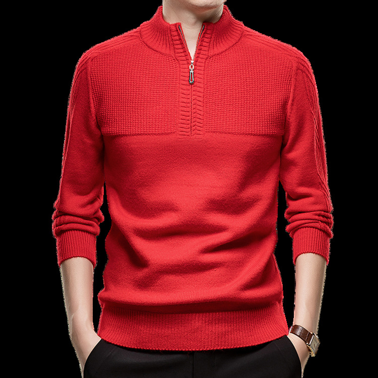 Tejedido hombre overhead invierno / otoño legging simple engrosado delgado de cuello de punto Jacquard blusa casual suéter