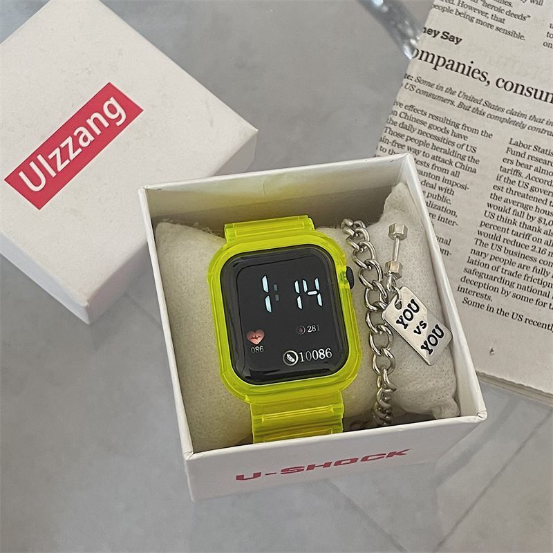 transparent universal electronic watch for men and women