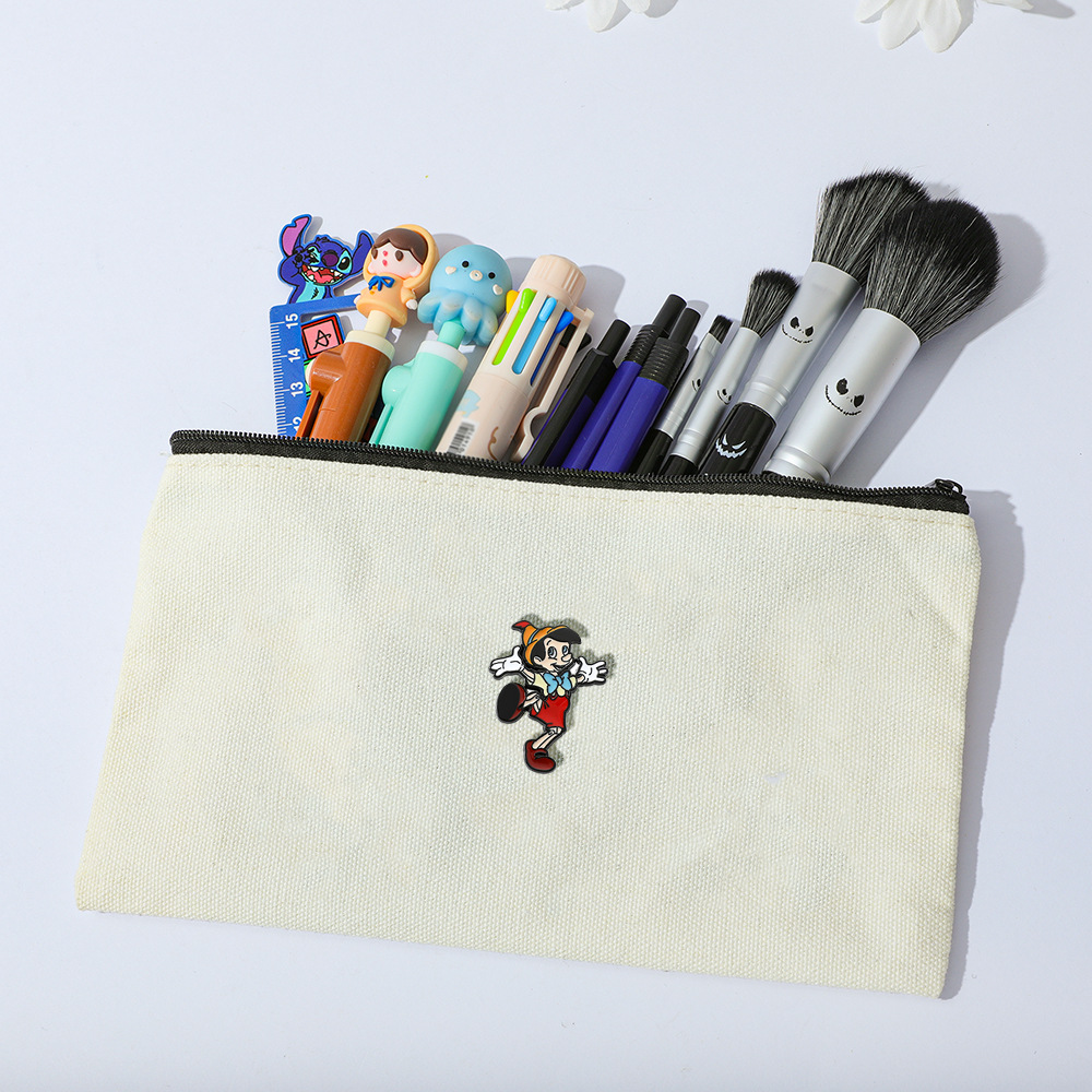 卡通木偶人匹诺曹金属胸针笔袋帆布包徽章配饰化妆包diy包包袋子